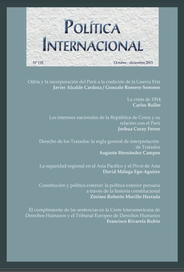 					Ver Núm. 110 (2013): Revista Política Internacional ED. Octubre - Diciembre 2013
				